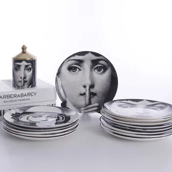 

Lina face Wall Plate human face Decorative Ceramic Tableware Craft Artistic Creative Diy Design Elegant Wall Classical Ornament