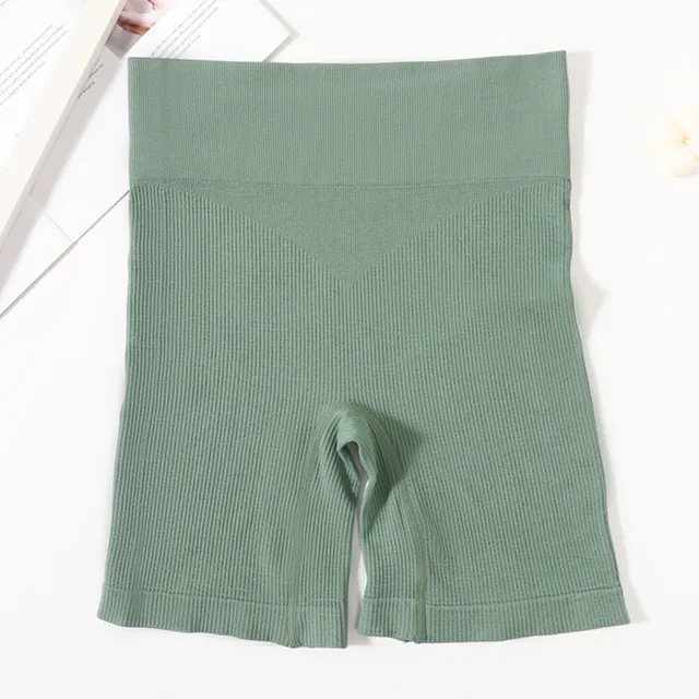 High Waist Seamless Shorts Women Hip Push Up Shorts Safety Short Pants Fitness Boxer Panty Tummy Control Underwear Underpants style3 green