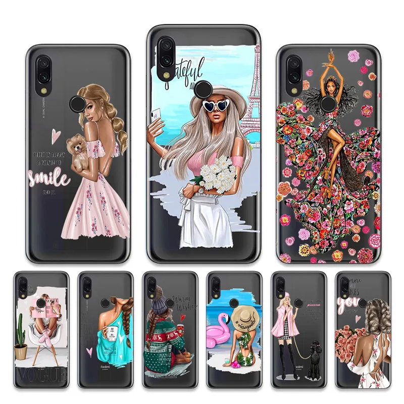Мягкий чехол для телефона Xiaomi Redmi 7 7A 6 6A 5 Plus 5A 4A 4X S2 GO K20 Note 8 Pro Prime прозрачный с