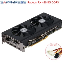 Видеокарты SAPPHIRE Radeon RX 480 Видеокарта AMD Gaming PC видеокарта GPU RX480 256bit 8 ГБ GDDR5 игровые компьютеры видеокарта б/у карты