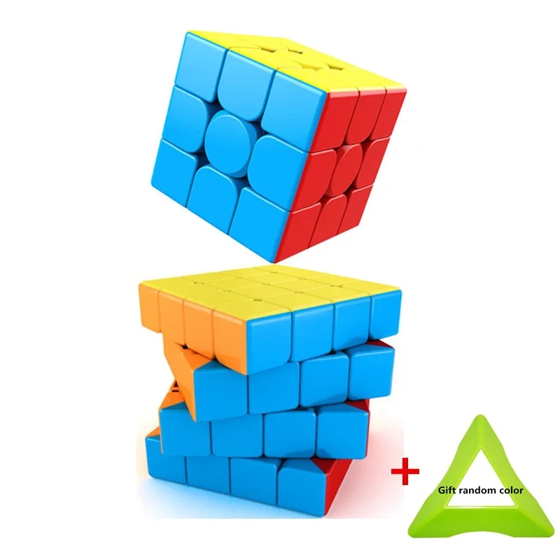 MoYu 3x3x3 4x4x4 Магический кубик meilong, набор, без наклеек, кубики-головоломки, профессиональная скорость, cubo magico, развивающие игрушки - Цвет: Многоцветный