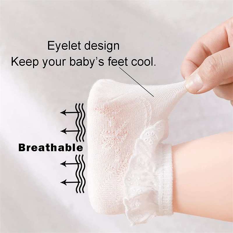 Summer Children's Socks Classic Candy Colors Retro Lace Ruffle Frilly Ankle Short Cotton Mesh Socks Kids Princess Baby Girl sox