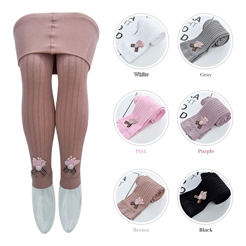 

New Girls Leggings Autumn Winter Cotton Knitted Leggings Children Skinny Clothing Warm Pants Cute Baby Girl Soft Elastic Trouser