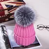 WZCX Thicken Stripe Girl Pompom Hat Keep Warm Fashion New Outdoor Solid Color Fake Fur Casual Women Beanie Winter Hat 3