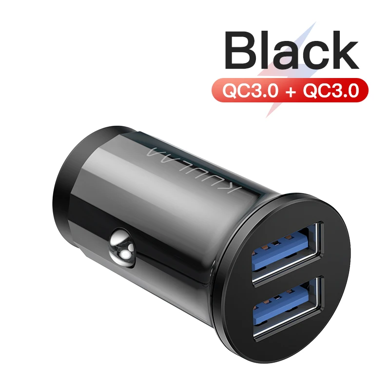 Dual QC Black KUULAA Quick Charge 4,0 48 Вт QC PD 3,0 Автомобильное зарядное устройство для samsung S10 9 Быстрая автомобильная зарядка для Xiaomi iPhone usb ЗУ для мобильного телефона - Тип штекера: Dual QC Black
