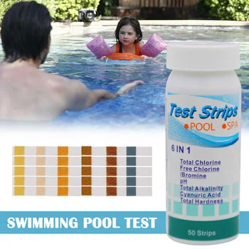 

Swimming Pool Test Paper Residual Chlorine PH Value Alkalinity Hardness Test Strip WHShopping