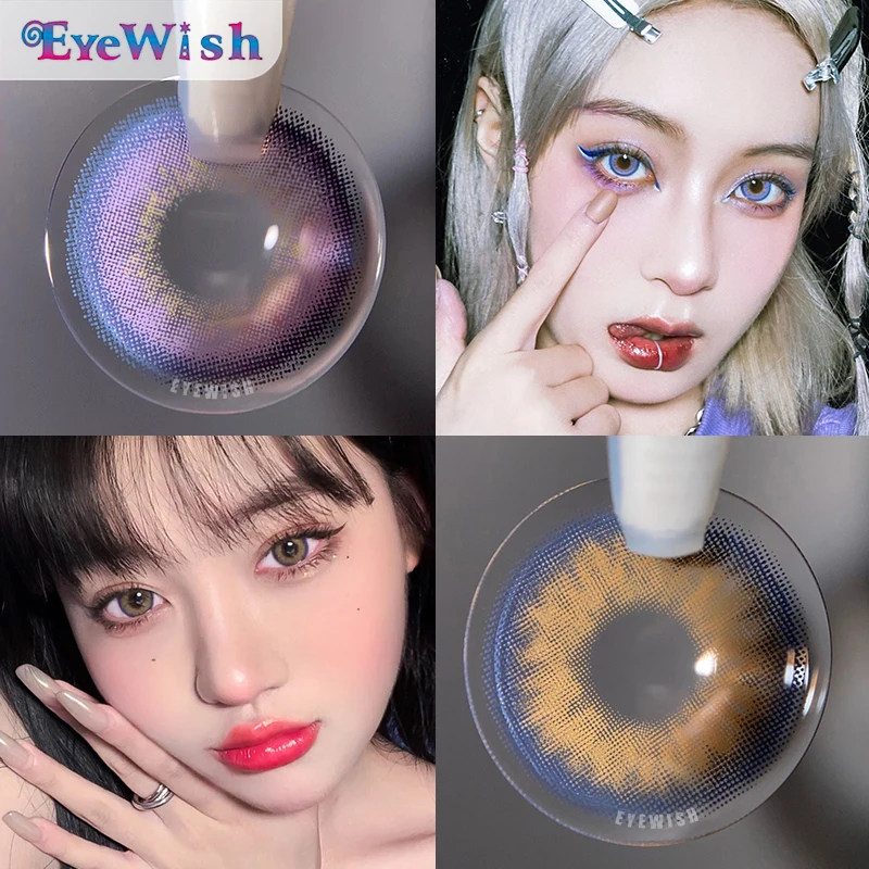 

EYEWISH-1Pair(2pcs) 9 Tone Series Lenses Colored Contact Lenses for Eyes Beauty Comestic Lenses Multicolored Eye Color Lens