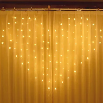 

New Hot Eu 112 Lights Curtain Light String Love Shape Light String Window Curtain Lights Curtain Decoration For Bedroom Wall