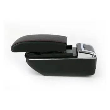 

1pc Car Armrest Box Car Auto Rechargeable PU Leather Central Container