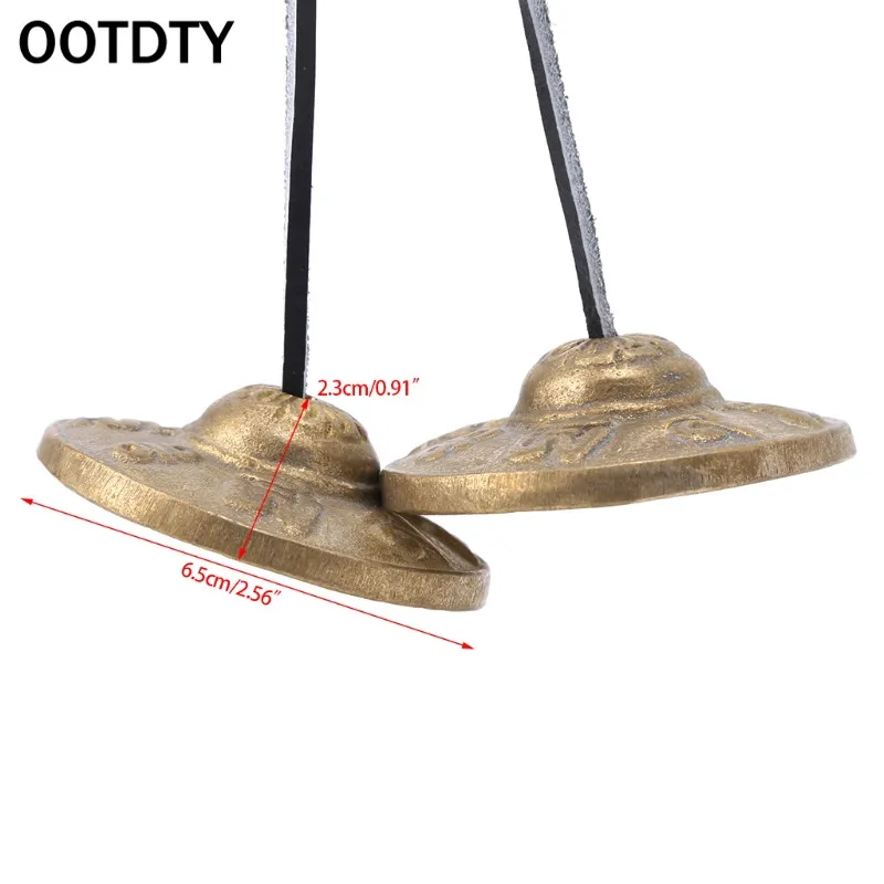 OOTDTY ручной работы тибетская медитация Tingsha Cymbal Bell с буддистскими счастливыми символами
