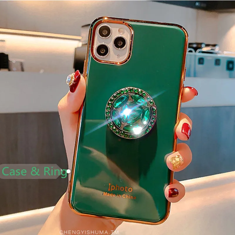 Мягкий силиконовый чехол с кольцом-держателем для iPhone 7 8 6S 6 Plus X XR 11 Pro XS Max |