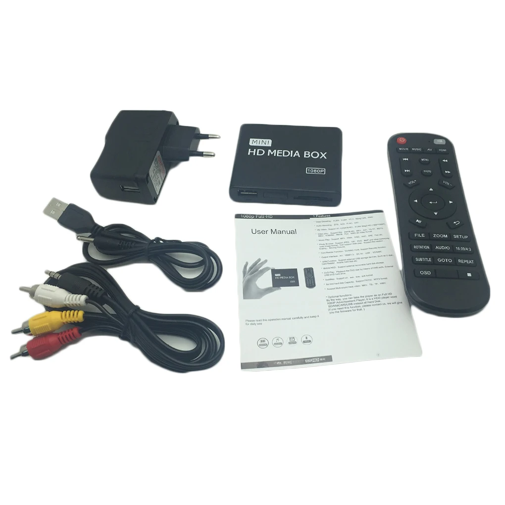 MP013 мини медиаплеер HD AV USB SD/MMC видео плеер 1080P мультимедиа рекламные игры ЕС plug