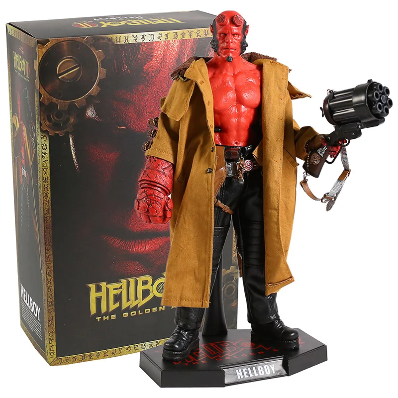 Горячие игрушки Hellboy II 2 Золотая армия ПВХ фигурка Коллекционная модель игрушки(настоящая одежда - Цвет: box