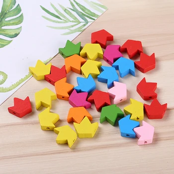 

100pcs Children Educational Toys Wooden Stars Shaped Cartoon Multicolor Beads Handmade Jewelry Making Accessoriess For DIY Craft