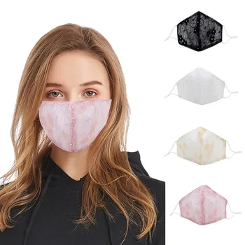 

Adult Washable Lace Flower Adjustable Cotton Breathable Dust Cotton Mask mascarilla lavable mujer mask storage reusable