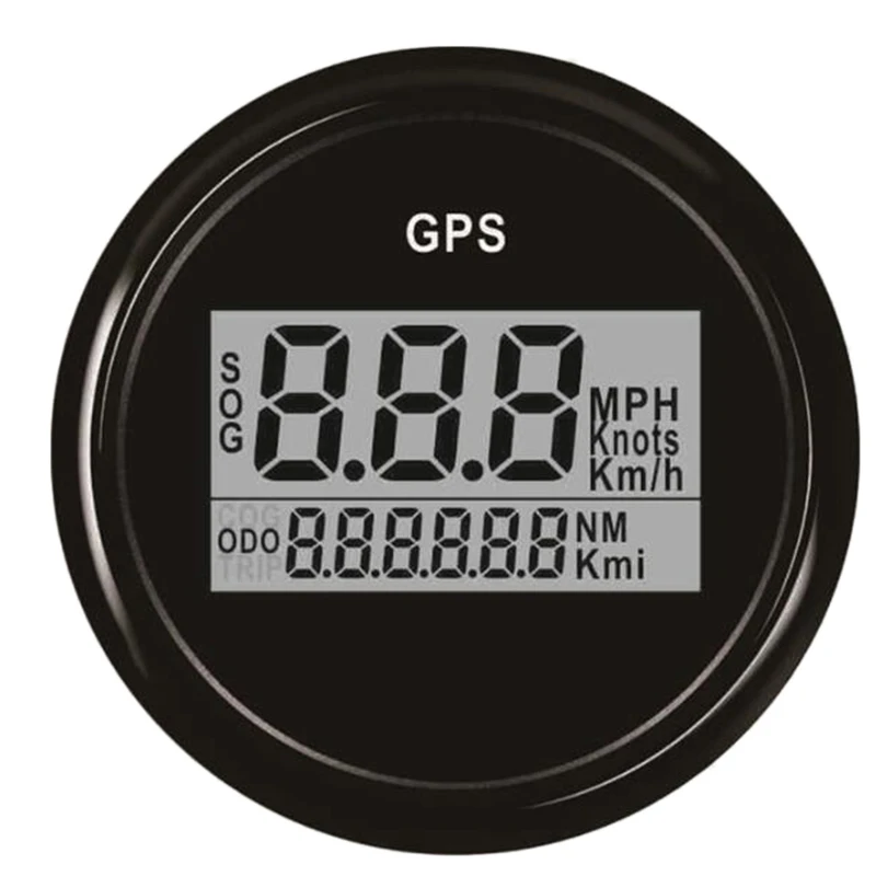 

52Mm Gps Speedometer Odometer Digital Boat Speedometer Gauge 0~999 Knots Km/H Mph for Car Boat