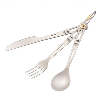 

Backpacking Cutter Fork Spoon Camping Cutlery Set Cookware Dinner Cooking