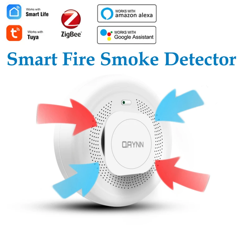 NEW tuya smart ZigBee fire Smoke Detector Network Alarm High-sensitivity temperature smoke sensor compatible with smart life APP emergency pendant alarm