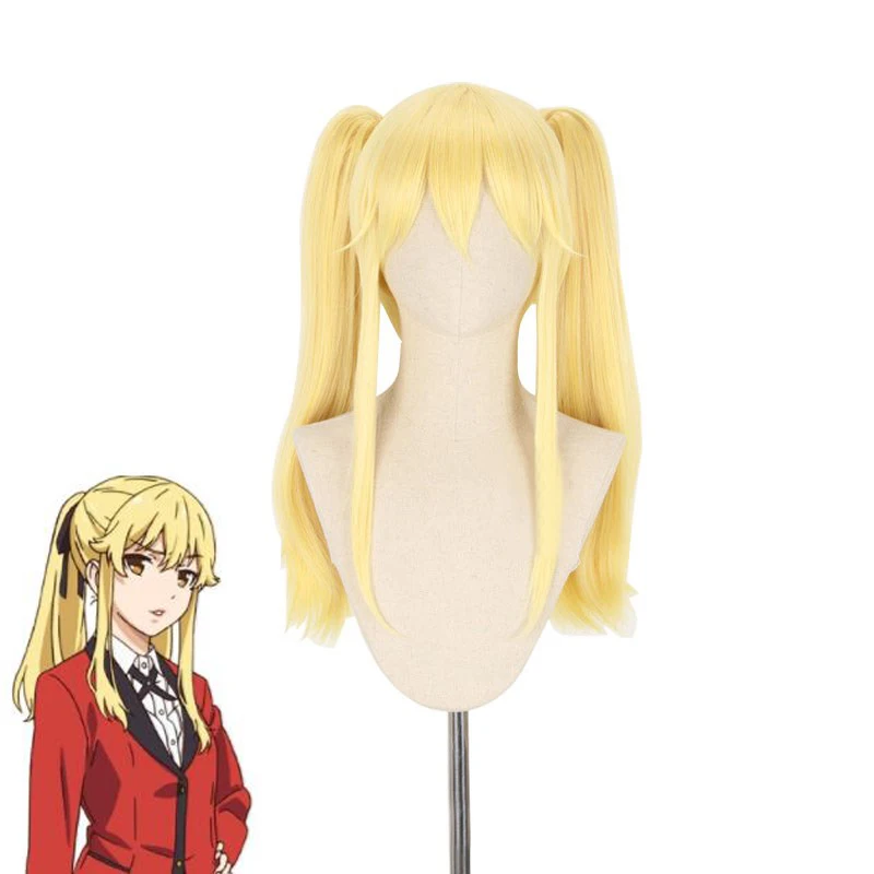 Kakegurui Saotome Meari золотой парик желтые синтетические волосы косички косплей для