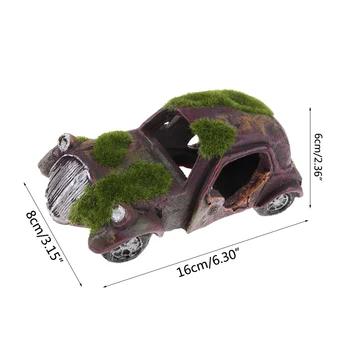 

Non-toxic Safe Moss Imitation Antique Car Shape Fish Tank Decoration Ornament Aq