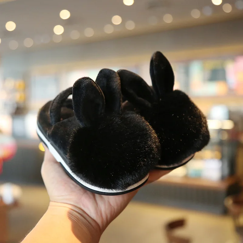 Детская Хлопковая обувь для девочек; домашние тапочки; сезон осень-зима; детские Нескользящие домашние тапочки для мальчиков; Теплая обувь для детей 1-3 лет