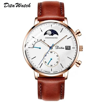 

Fashion Mens Watches Top Brand Luxury Big Dial Military Quartz Watch Leather Waterproof Sport Chronograph Watch Men NEW 2019