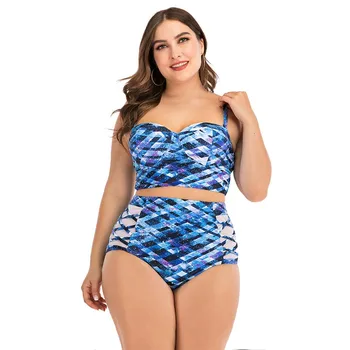 

New Cross High Waist Swimwear Female Plus Size Bikini Set Swimsuit Women Tankini Push Up Bathing Suit Maillot De Bain Femme 2020