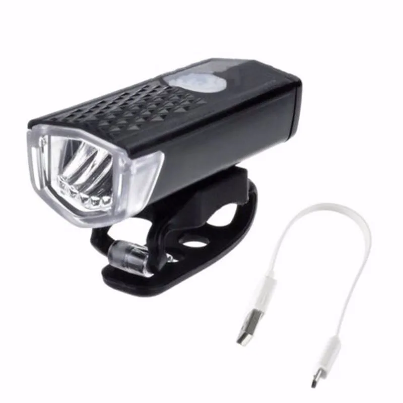 300LM велосипедный светодиодный фонарь Водонепроницаемый USB Перезаряжаемый Головной фонарь для велосипеда передний свет USB Перезаряжаемый и задний фонарь - Цвет: White