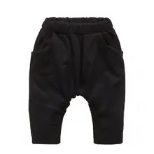 Штаны на подгузник с мультипликационным принтом; эластичные зимние Хлопковые Штаны-шаровары средней длины с эластичной резинкой на талии для маленьких мальчиков