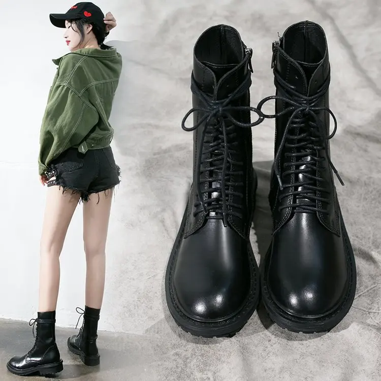 

Spring And Autumn Single Boots 2019 New Style Martin Boots Women's Tennis Red Celebrity Style Tube INS British-Style Short Boots