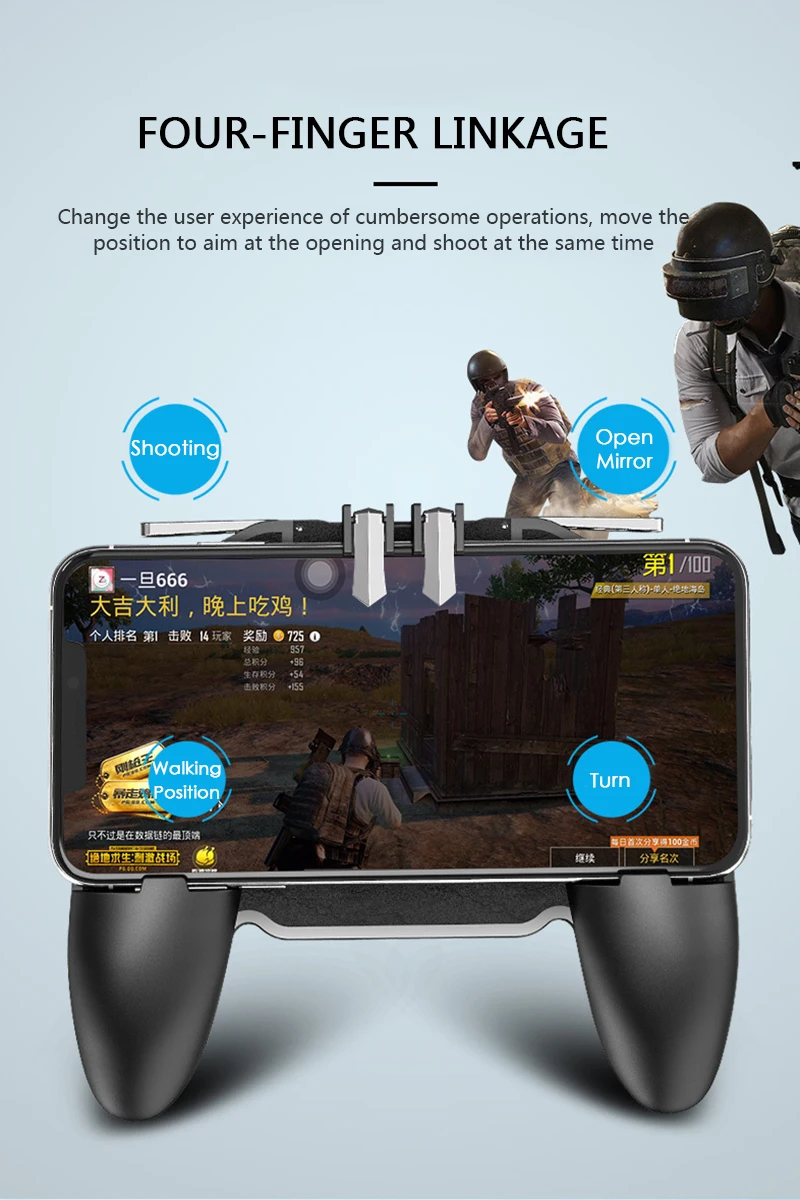  3-in-1 Controller Game Pad Game Controller Game Assistance Handle Gamepad with Cooling Function Pub