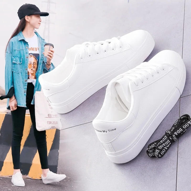 

Women Sneaker Lace-up Fashion Ladie Platform Shoes Breathble Women Vulcanized Shoes Women Girl Canvas shoes woman tenis feminino