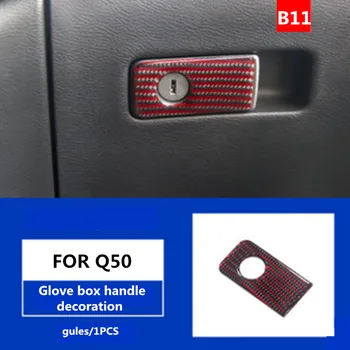 

Carbon Fiber Car Accessories Interior Co-Pilot Armrest Box Protective Decoration Cover Trim Stickers For Infiniti Q50 All Years