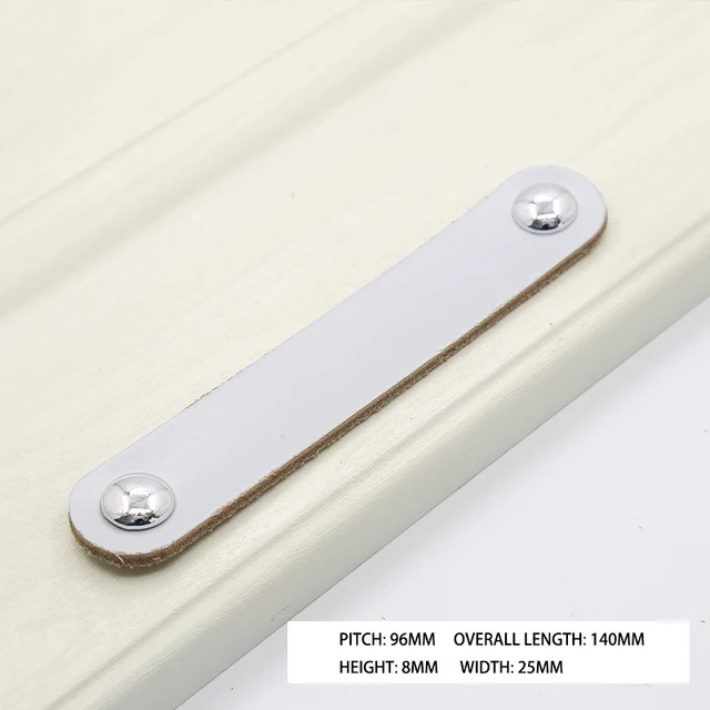 1PCS Leather Handle Bag Handle Drawer Door Knob Brown Black Furniture Handle Hardware Decoration Zinc Alloy Cabinet Dresser MBS0043-8