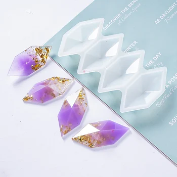 

DIY Crystal Epoxy Mold with Four Hexagonal Diamonds Diamond Pendant Pendant Mirror Silicone Mold