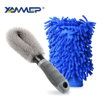 

Car Wash Kit Tire Brush Chenille Gloves Good Foaming Effect Car Tire Cleaning Multifunction Brush Car Accessories Xammep
