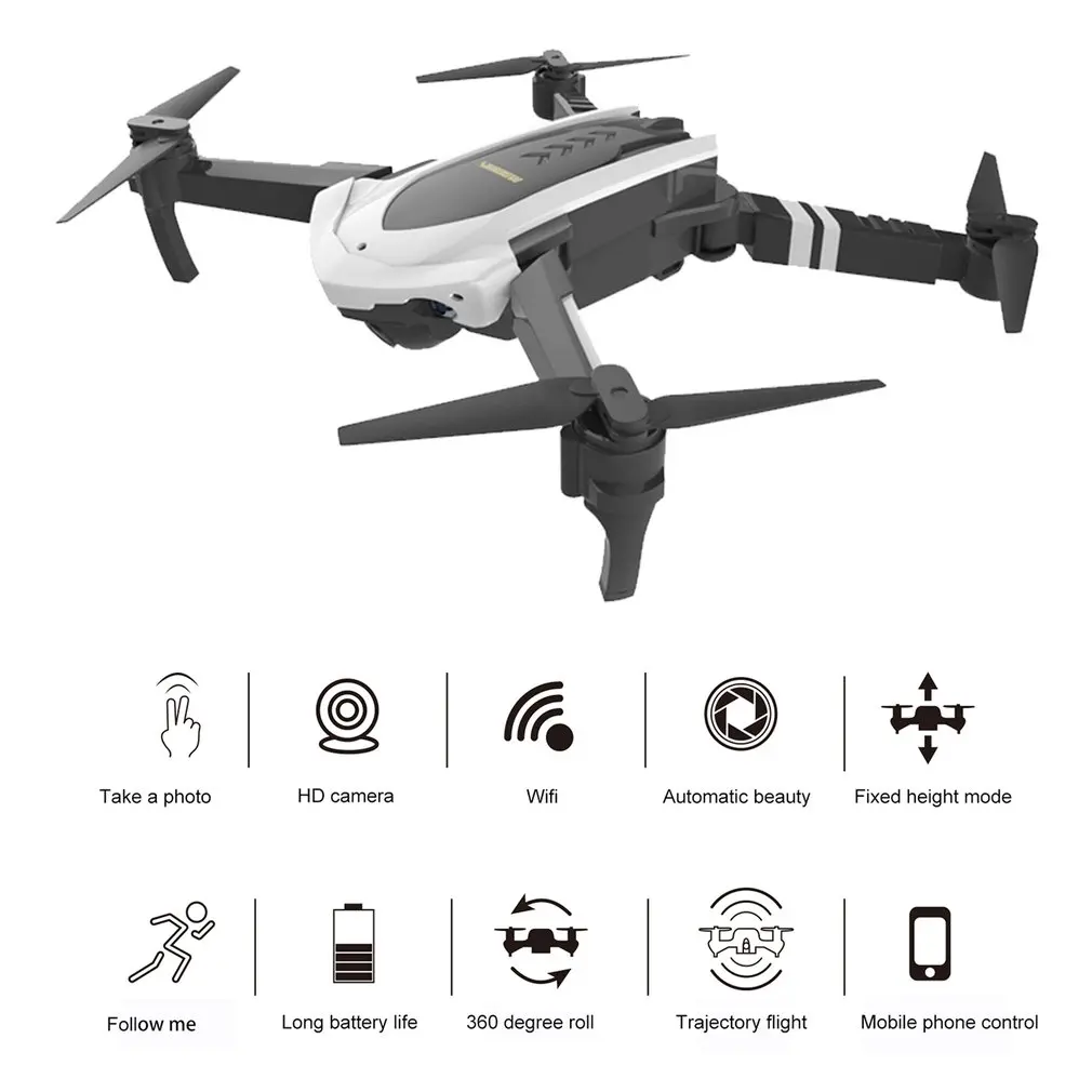 

4D-8 WIFI 5MP Camera Foldable RC Drone Optical flow positioning Remote Control Helicopter Aircraft with LED light RC Quadcopter