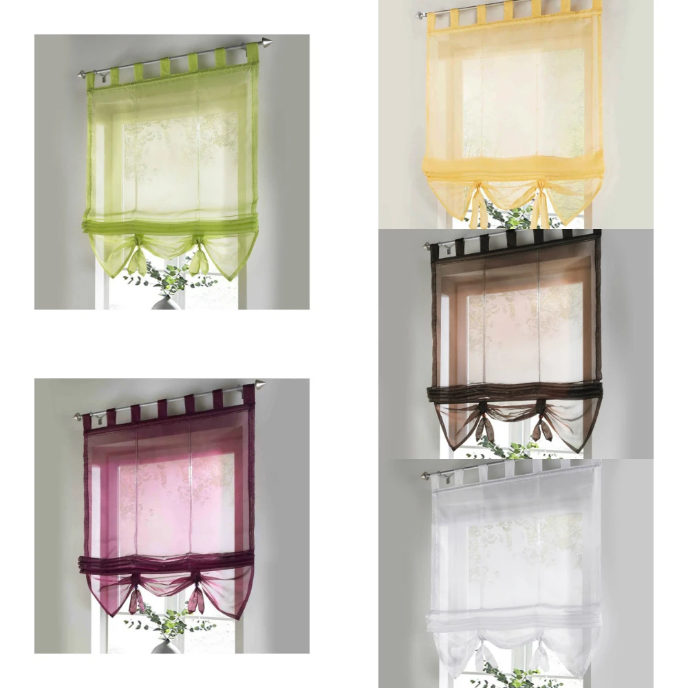 Modern Roman Window Tulle Curtains Solid Color Voile Curtain for Living Room Home Decoration | Дом и сад