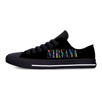 

Men's Casual Shoes Nirvana Kurt Cobain Rock Band Cool Fashion Funny Casual Canvas Shoes Low Top 3D Print Men Women Sneakers