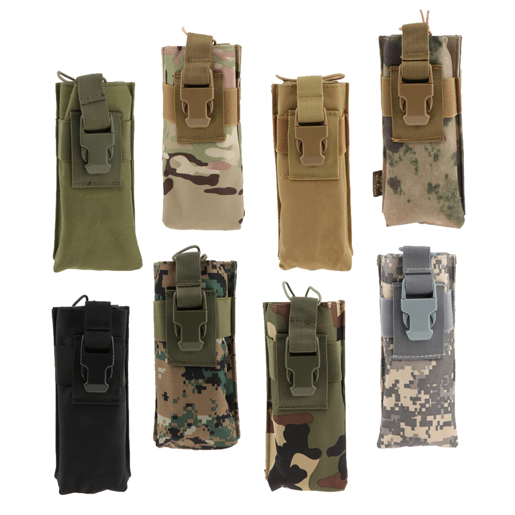 Outdoor Large Size Walkie Talkie Pocket Outdoor Mineral Water Bottle Bag Walkie Talkie Holder Holster Case Camouflage Pocket