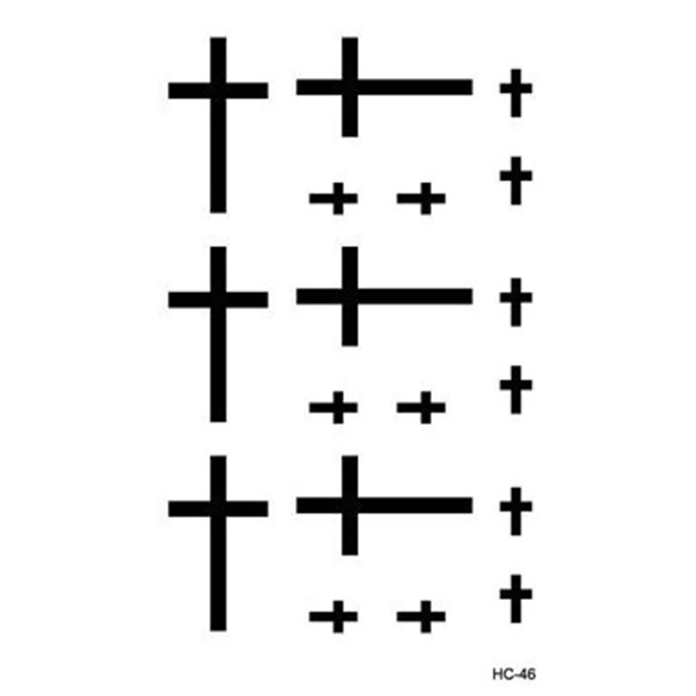 Cross Tattoo Sticker Temporary Fake Transfer Tattoo Stickers 1 Sheet Arm Spray Waterproof Body Art Finger Flash Tattoo
