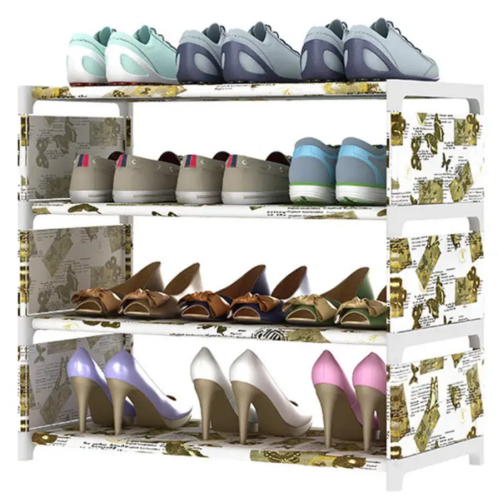 Новинка; Лидер продаж; 4 яруса стеллаж хранение обуви прихожей шкаф для организации обуви Полка для самостоятельной сборки J99Store
