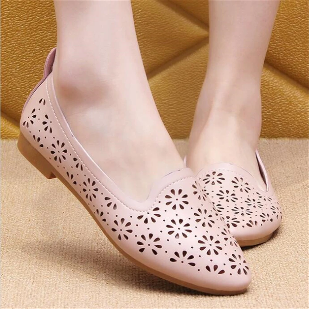 

Women Flats Summer Women Genuine Leather Shoes With Low Heels Slip On Casual Flat Shoes Women Loafers Ballerina Flats y864