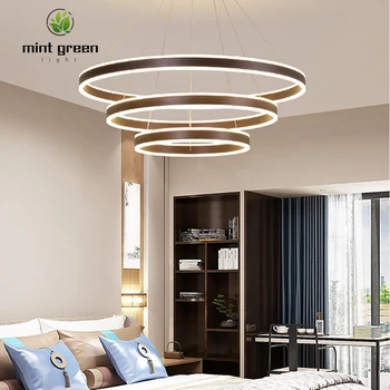 

LED Modern Pedant Light Circle rings Pendant Lamps For Living room Dining room Kitchen Bedroom Hanging Lamp Metal Home Ceiling