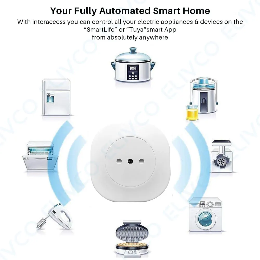 Tuya умная розетка WiFi Италия 16A 220 В питания синхронизация приложение дистанционное