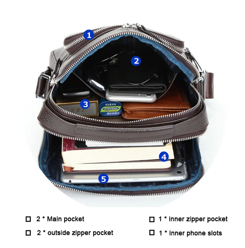 BISON DENIM Genuine Leather Men Bags Ipad Handbags Male Messenger Bag Man Crossbody Shoulder Bag Me - 32614974565