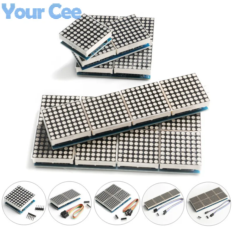 MAX7219 8*8 Dot Matrix LED display module 8/4/2 in one Digital Tube Microcontroller Control Module For Arduino DIY KIT|Integrated Circuits| - AliExpress