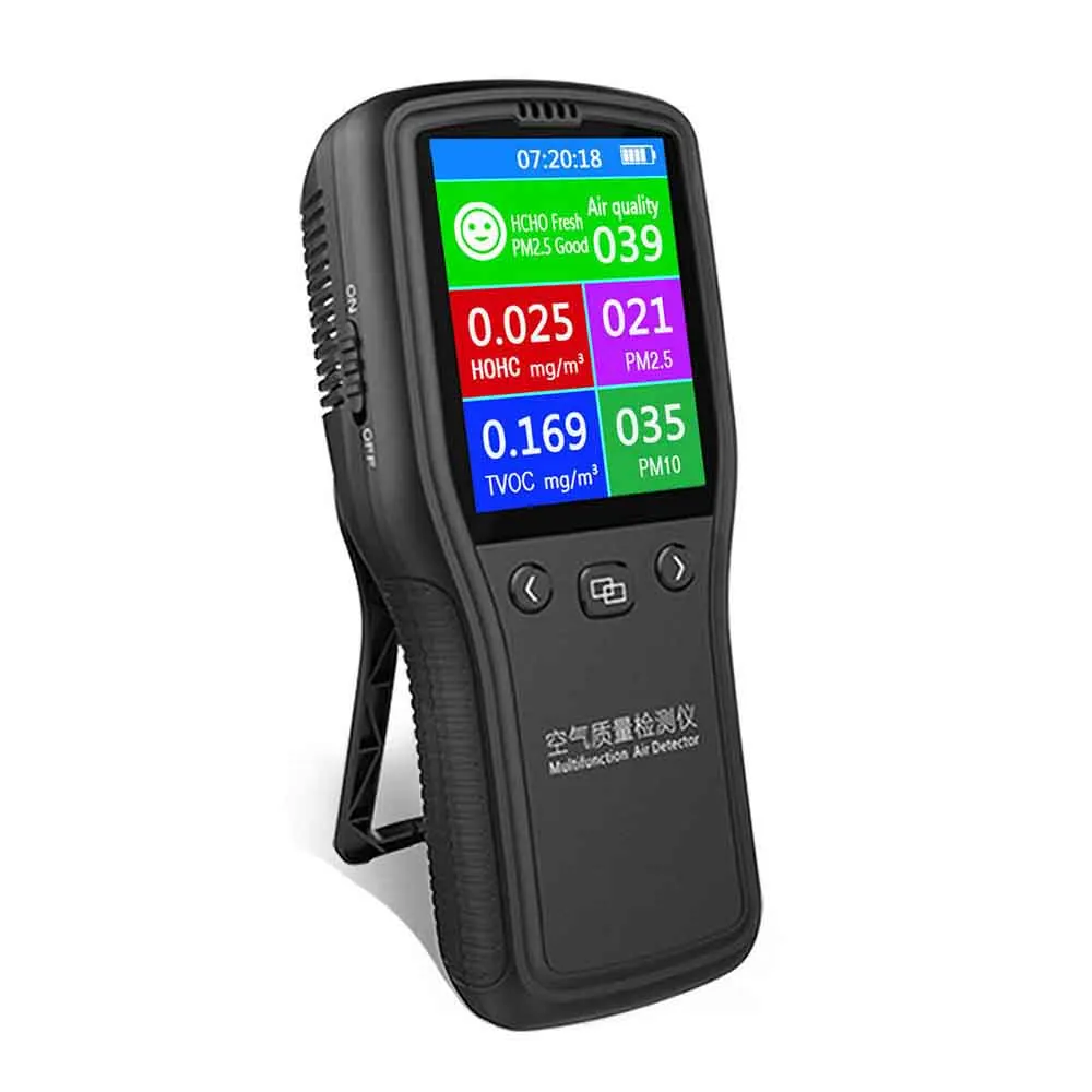 

8 in1 PM2.5 PM10 LCD Digital Detector Formaldehyde HCHO TVOC Air Quality Monitor