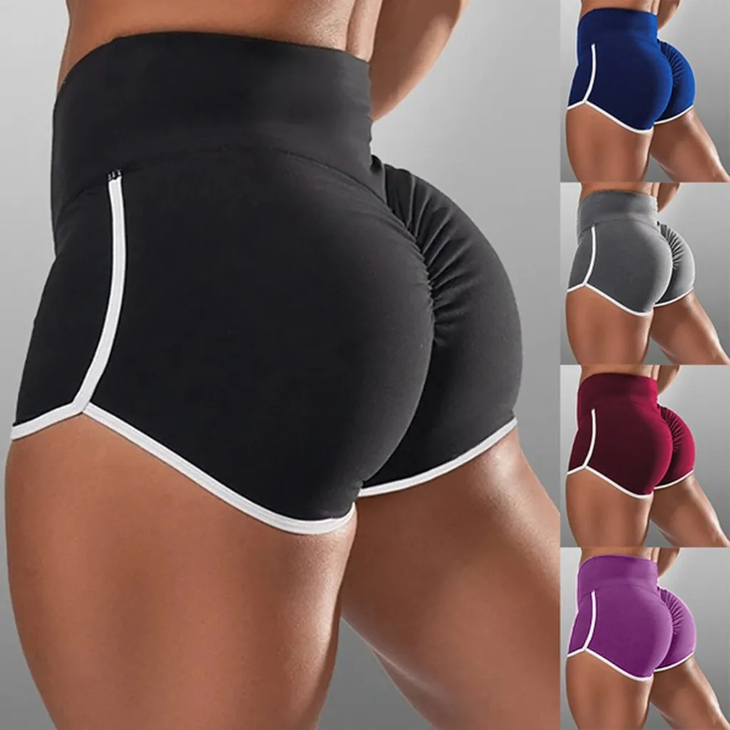 

Women Blend Summer Short Pants Workout Leggings Yo-ga Shorts Side Split Elastic Waist Casual Beach Party Shorts Plus Size S-XXXL