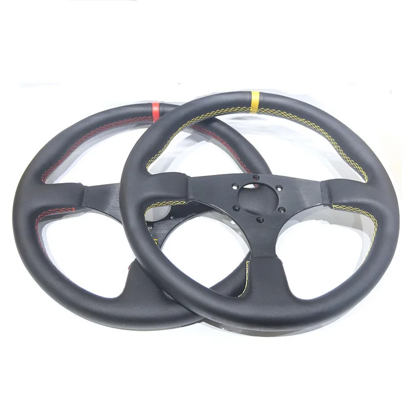 

Spsld refitting racing 14 inch 350mm flat drift steering wheel / Genuine Leather steering wheel